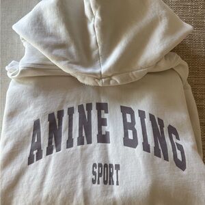 Anine Bing XL cream & lavendar hoodie